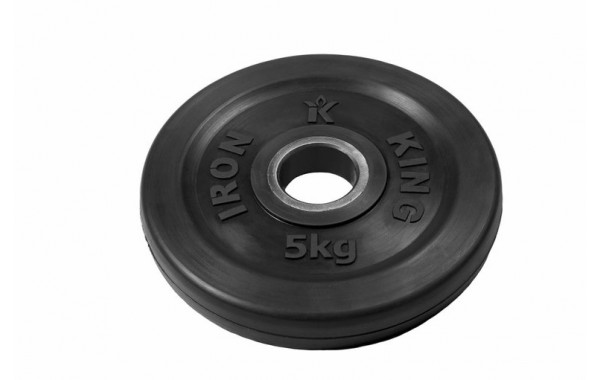 Диск Евро-Классик обрезиненный черный Iron King 5 кг, диаметр 51 мм 600_380