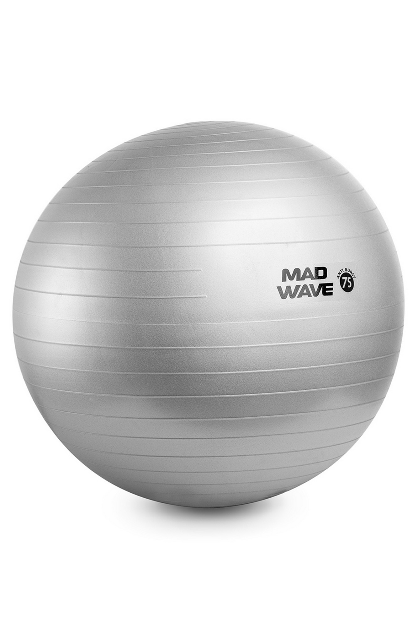 фото Мяч для фитнеса mad wave anti burst gym ball m1310 01 3 12w серебро