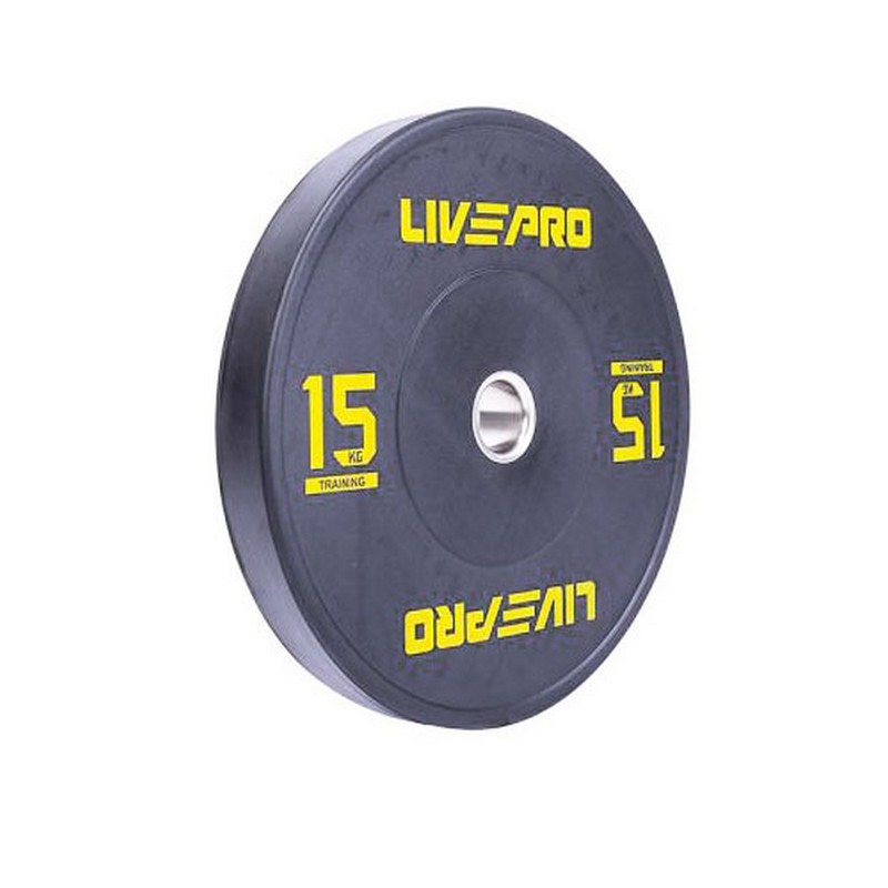 фото Бампированный диск 15кг live pro black rubber bumper plate nl\lp8038-15\00-00-00