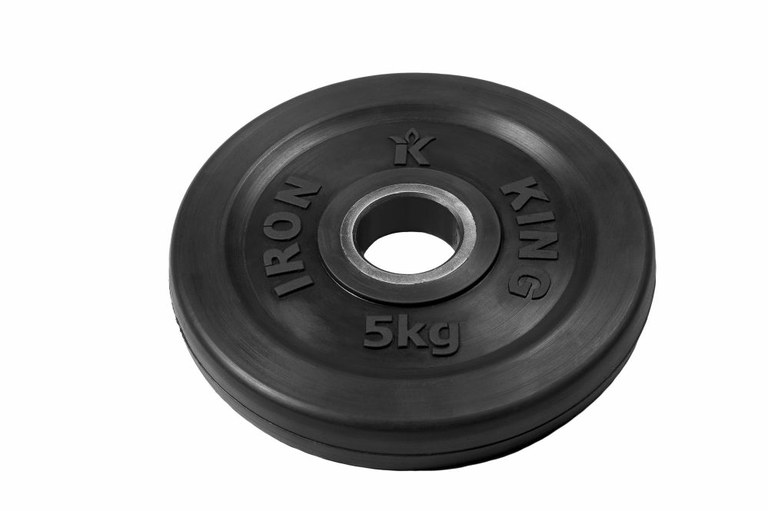 Диск Евро-Классик обрезиненный черный Iron King 5 кг, диаметр 51 мм 768_511