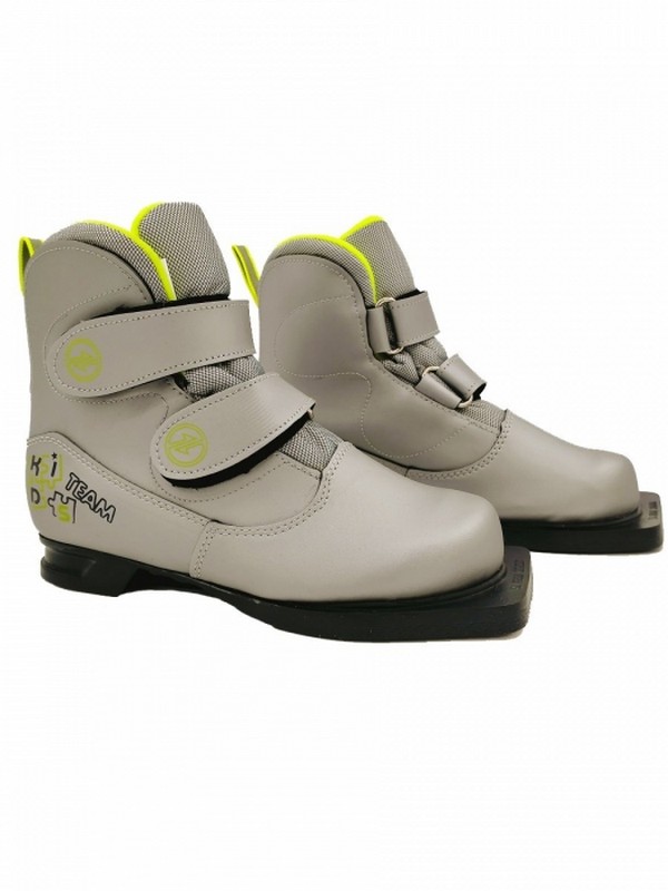 фото Ботинки лыжные 75 мм comfort kids (на липучке) серебро nobrand
