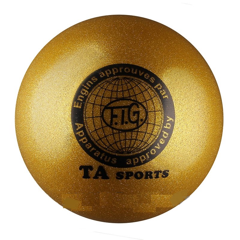 фото Мяч для художественной гимнастики indigo d=19 см (с блестками) золотой