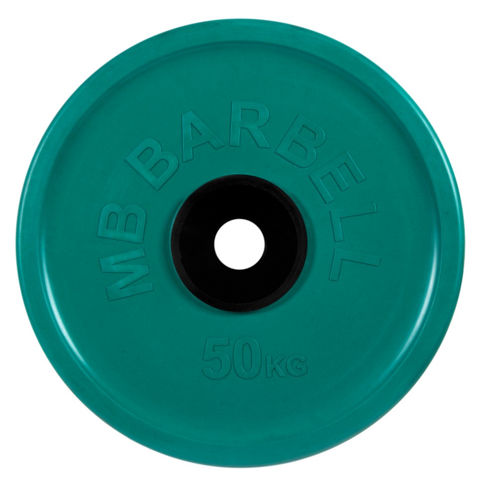 фото Диск олимпийский d51мм евро-классик mb barbell mb-pltce-50 50 кг зеленый