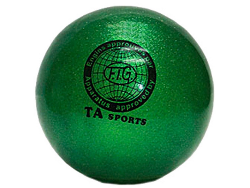 фото Мяч для художественной гимнастики indigo d=15 см (с блестками) зеленый