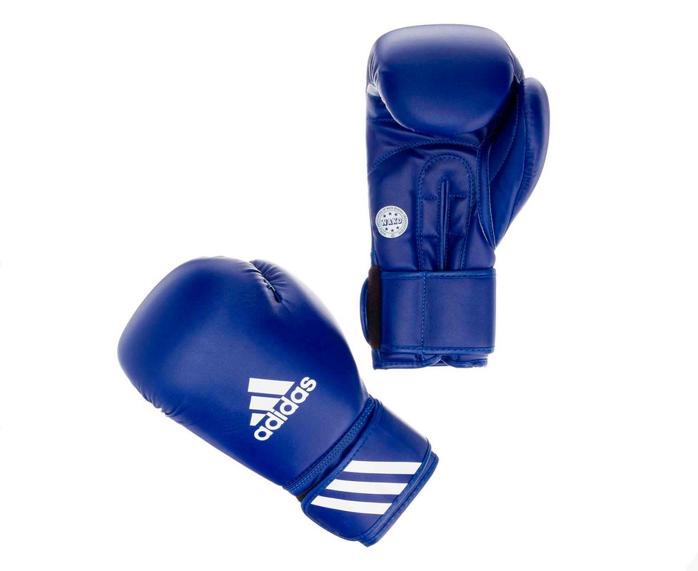 фото Перчатки для кикбоксинга adidas wako kickboxing training glove синие adiwakog2