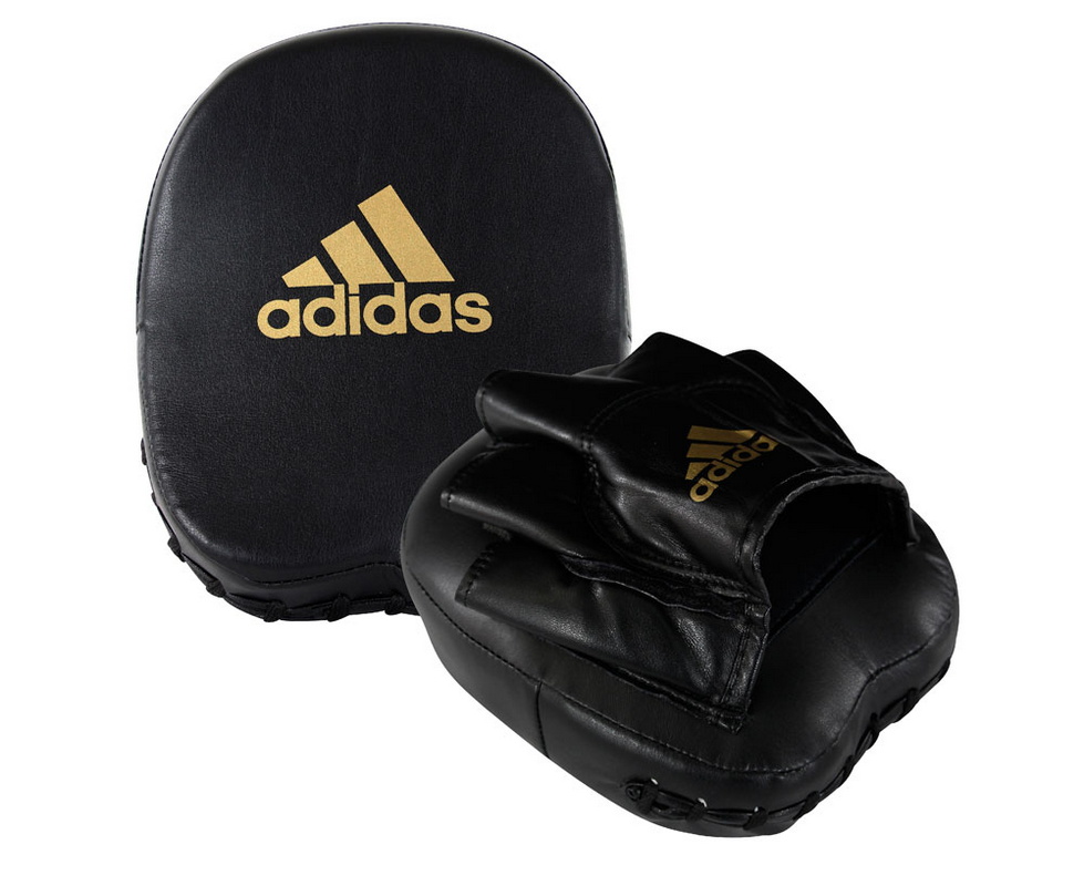 фото Лапы adidas short focus mitts черно-золотые adimp02