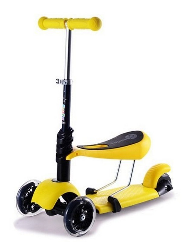 фото Самокат scooter m-1 3в1, желтый
