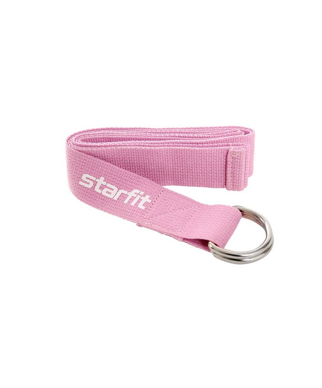 фото Ремень для йоги core 186 см star fit хлопок yb-100 розовый пастель