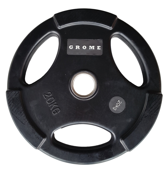 фото Диск олимпийский обрезиненный d 51 20 кг grome fitness wp074 черный