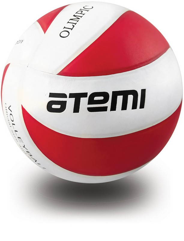 фото Волейбольный мяч atemi olimpic, синтетическая кожа pu красно-белый р.5
