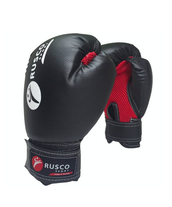 фото Перчатки боксерские rusco 10oz, к/з, черный