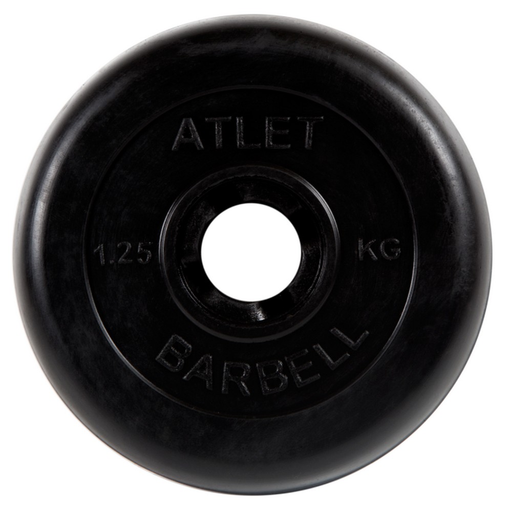 фото Диск обрезиненный d26мм mb barbell mb-atletb26-1,25 1,25кг черный mb barbell