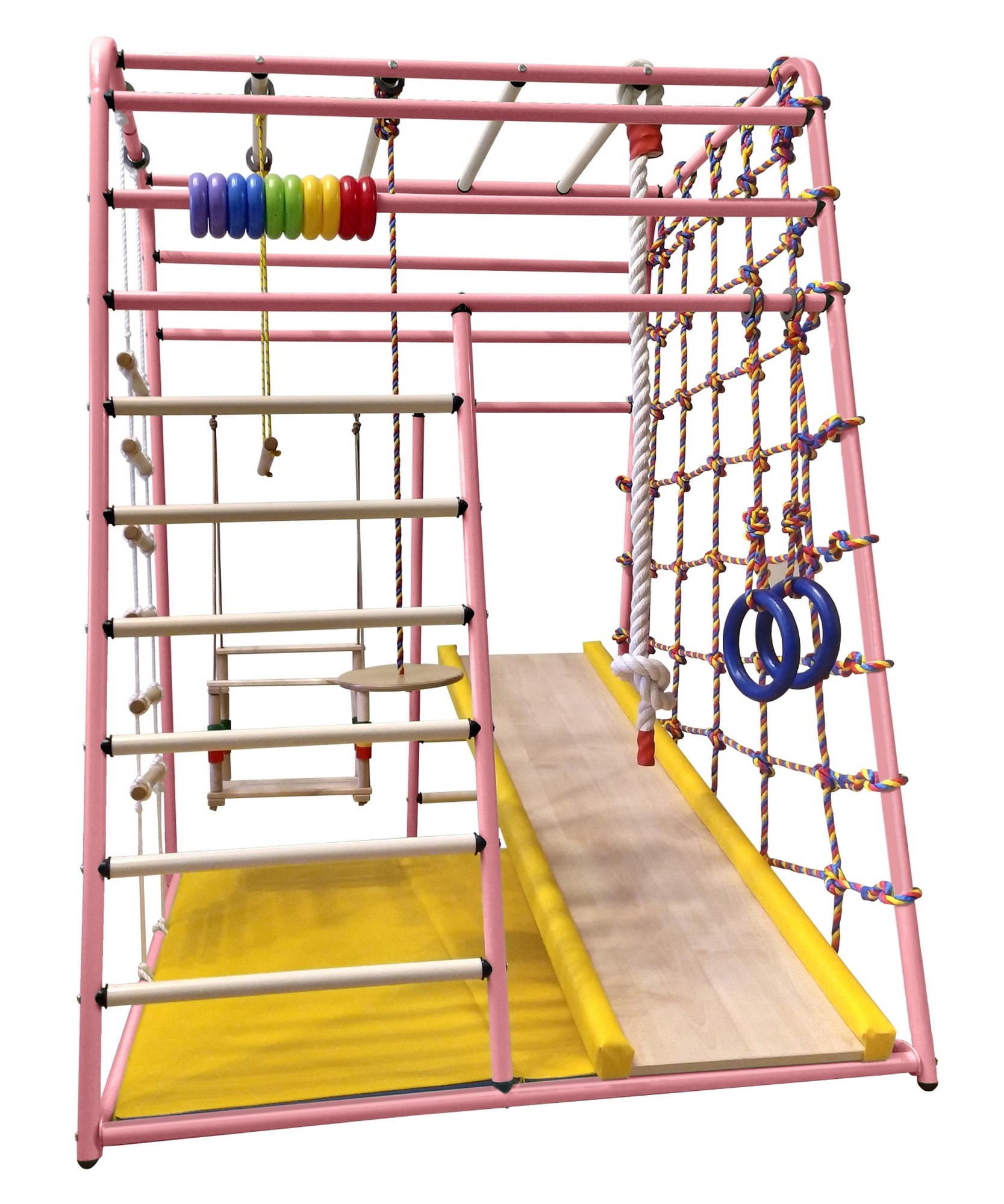 фото Детский спортивный комплекс вертикаль весёлый малыш next горка мягкий бортик, розовый