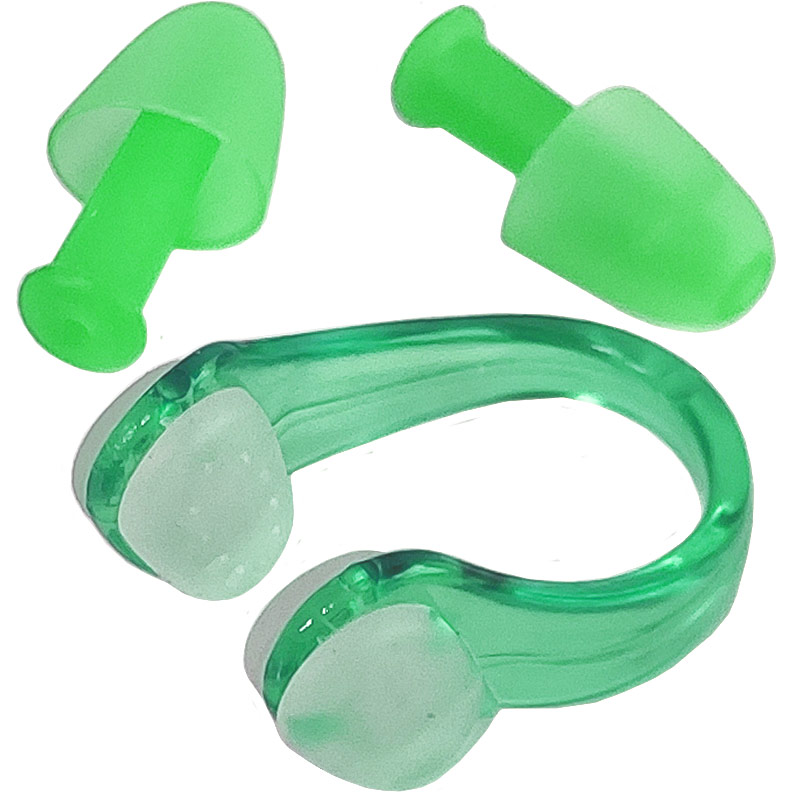 фото Комплект для плавания беруши и зажим для носа c33422-6 зеленый nobrand