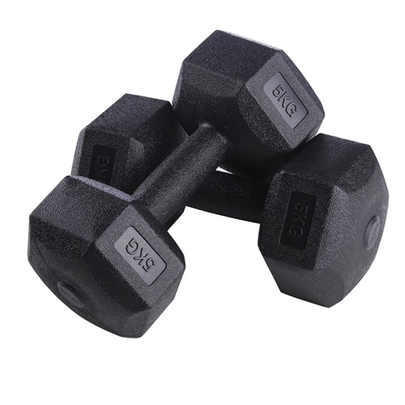 фото Набор из гексагональных гантелей 2х5кг (пластик/цемент) 10кг sportex cpd-10