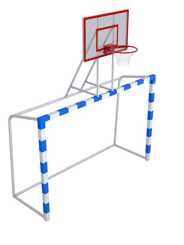 фото Ворота с баскетбольным щитом из оргстекла glav с удлиненными штангами и стаканами 7.102-2