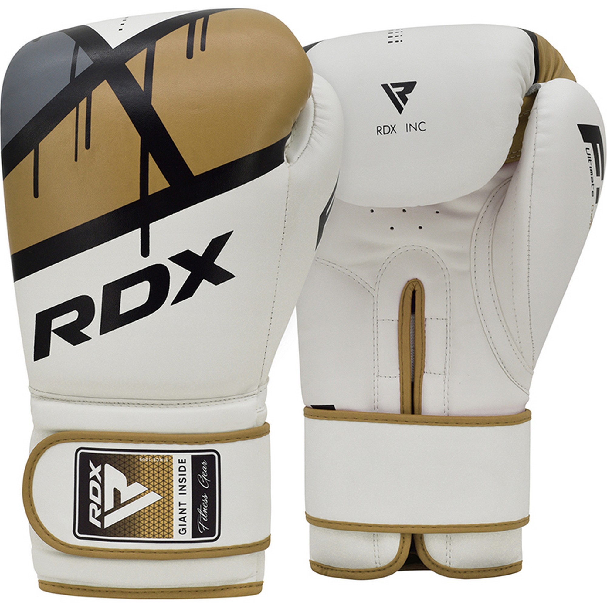 фото Перчатки тренировочные rdx bgr-f7gl-12oz белый\золотой