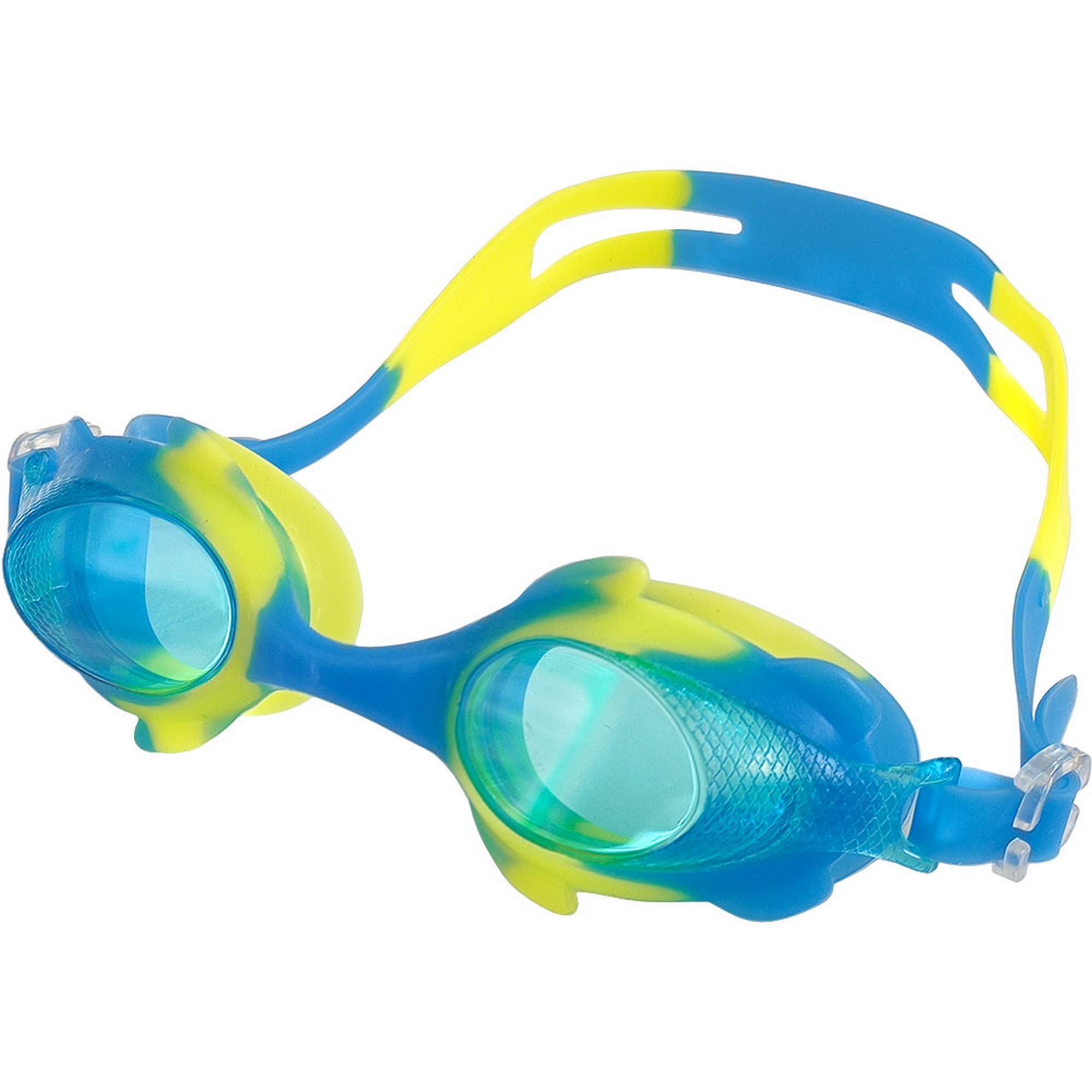 фото Очки для плавания sportex детские\юниорские r18166-3 голубой\желтый
