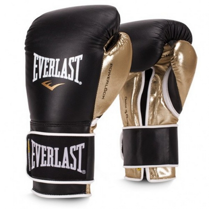 фото Перчатки тренировочные everlast powerlock pu 16oz черн/золот. p00000724