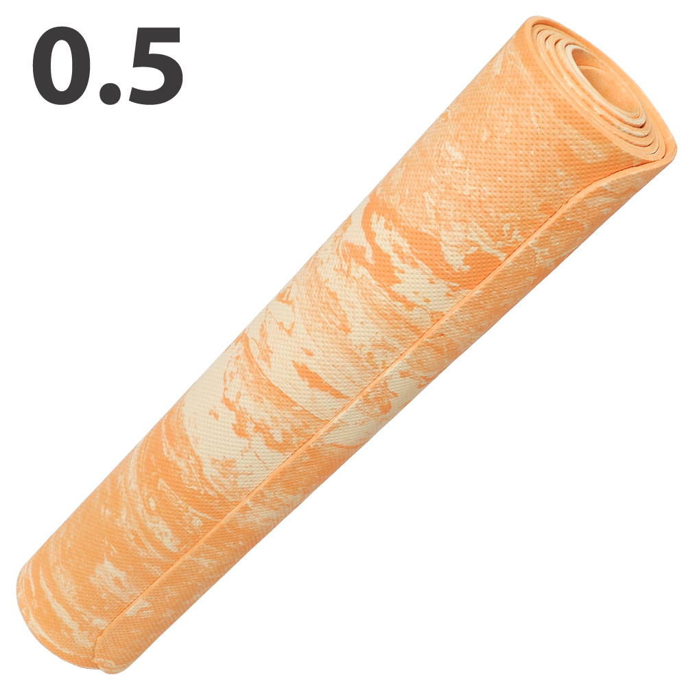 фото Коврик для йоги sportex e40034 эва 173х61х0,5 см (оранжевый мрамор)