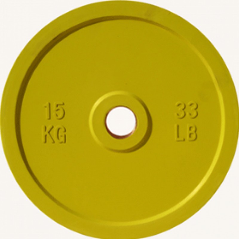 фото Диск обрезиненный 15кг johns dr71025 - 15с желтый