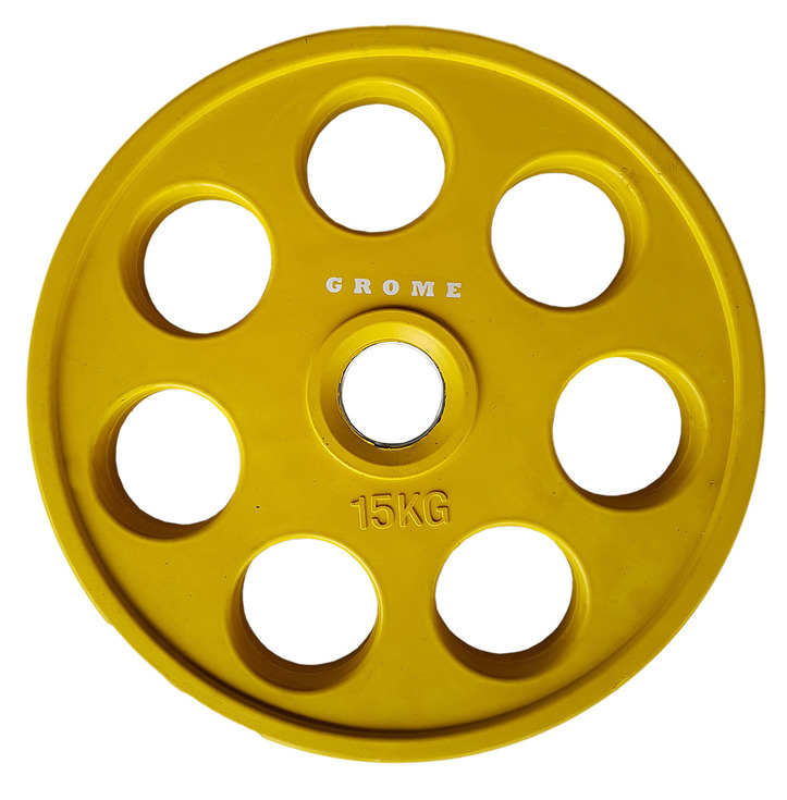 фото Диск олимпийский обрезиненный d 51 15 кг grome fitness wp013