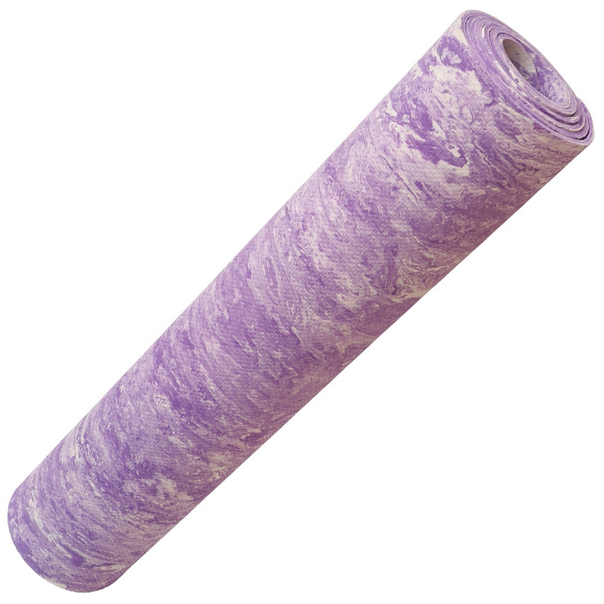 фото Коврик для йоги 173х61х0,5см sportex эва e40032 фиолетовый мрамор (147-012)