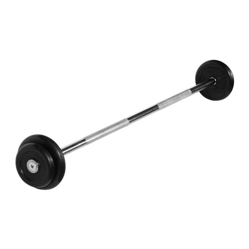 фото Штанга неразборная mb barbell с чёрными дисками, 25 мм, 12,5 кг mb-barmw-b12,5 mb barbell