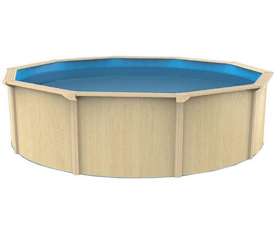 фото Морозоустойчивый бассейн круглый 550x130см poolmagic wood basic