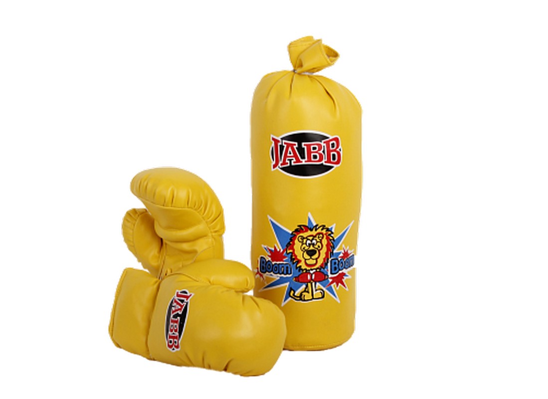 фото Набор боксерский детский jabb (мешок 40x15см + пара перчаток) желтый je-3061