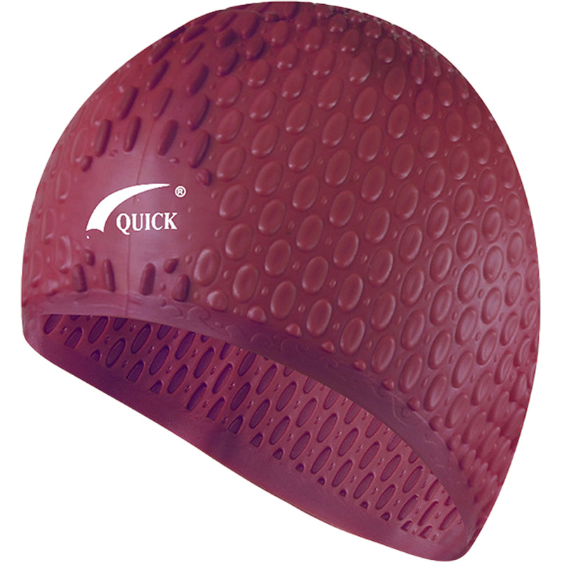 фото Шапочка для плавания силиконовая bubble cap (бордовая) sportex e41539