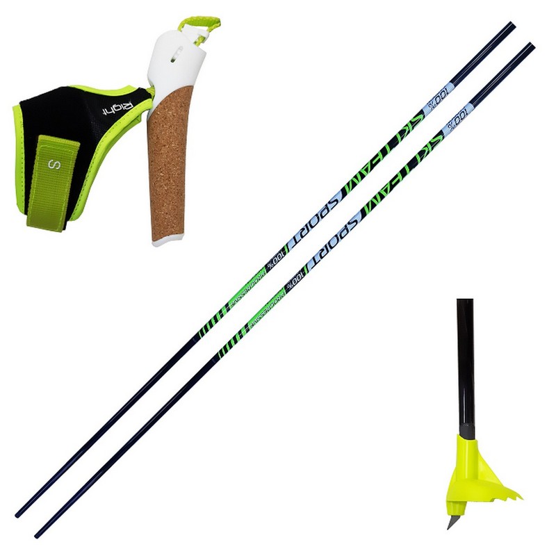 фото Лыжные палки ski team progressive kit (набор под обрезку) карбон 100% t24 черно\желтый nobrand