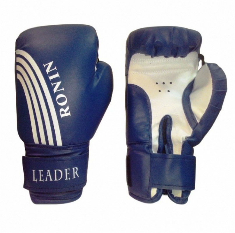 фото Боксерские перчатки ronin leader синий 8 oz
