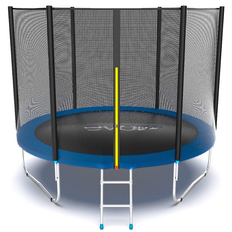 фото Батут с внешней сеткой и лестницей evo jump external 10ft, синий