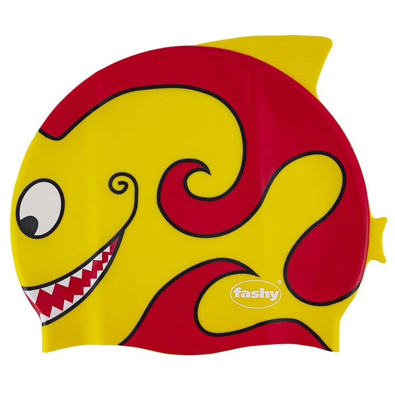 фото Шапочка для плавания fashy childrens silicone cap 3048-00-80 желто-красный