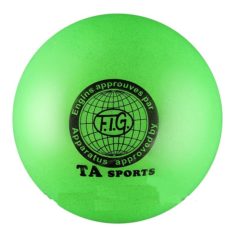 фото Мяч для художественной гимнастики indigo d=19 см (с блестками) зеленый