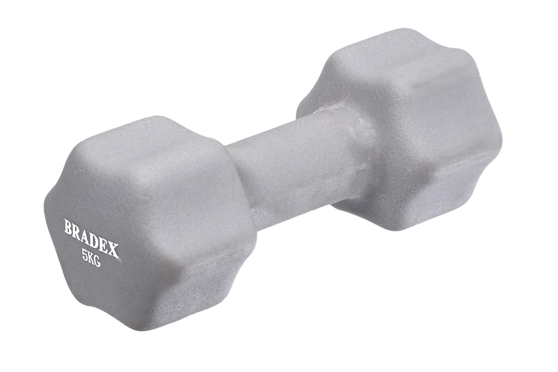 фото Гантели неопреновые, 5 кг bradex sf 0545 серая