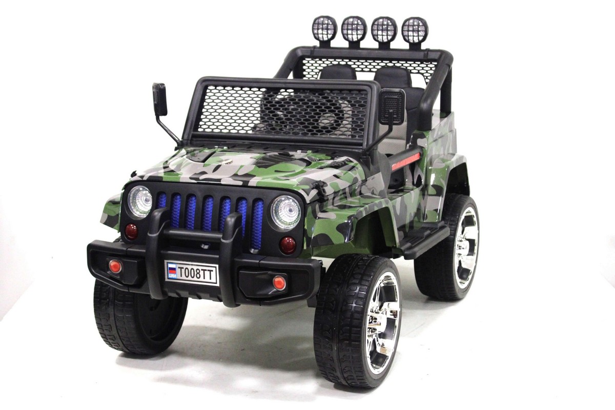 фото Электромобиль river-toys jeep t008tt 4*4 с пультом ду, camouflage