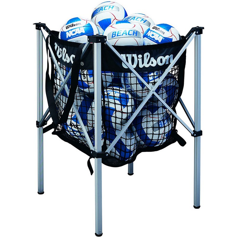 фото Корзина для волейбольных мячей wilson wth180400 лого wilson, черный