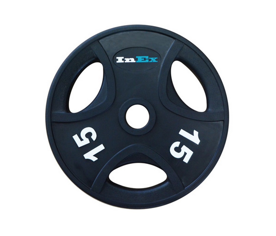 фото Диск обрезиненный inex gmax с 3 отверстиями, grp-n-15kg, черный