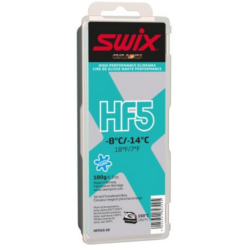 фото Парафин высокофтористый swix hf5x turquoise (-8°с -14°с) 180 г hf05x-18