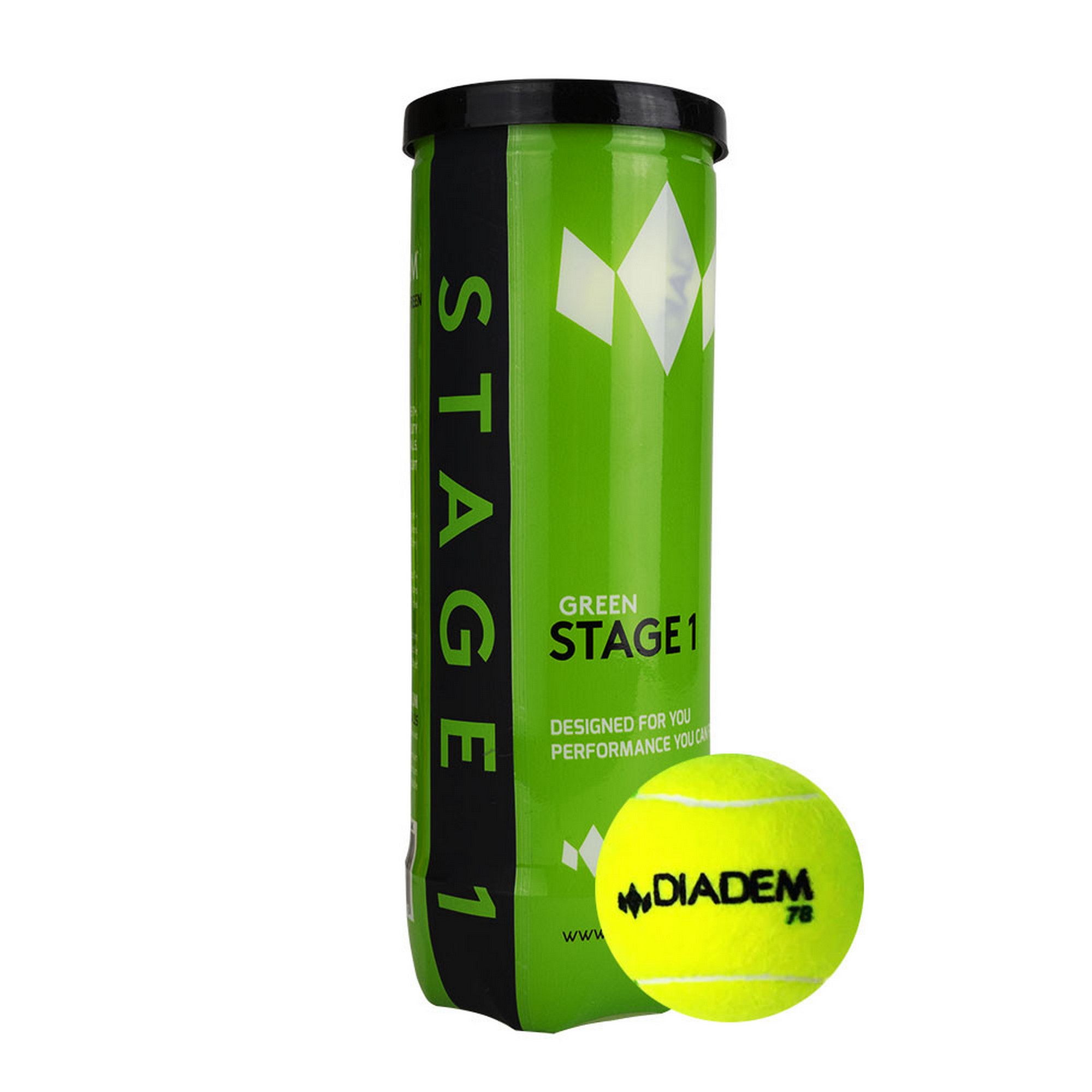 фото Мяч теннисный детский diadem stage 1 green bal ball-case-gr зеленый