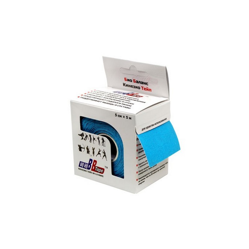 фото Кинезио тейп для чувствительной кожи bbtape lite 5x500 см голубой