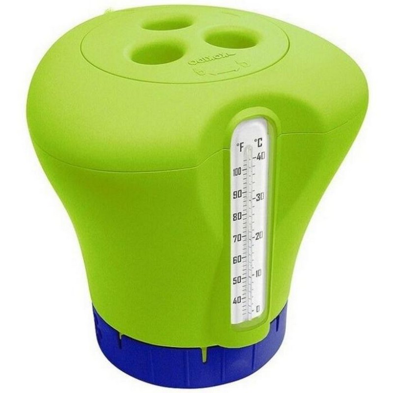 фото Поплавок-дозатор для химии в таблетках (табл. 75 мм) с термометром kokido aq12172 зеленый