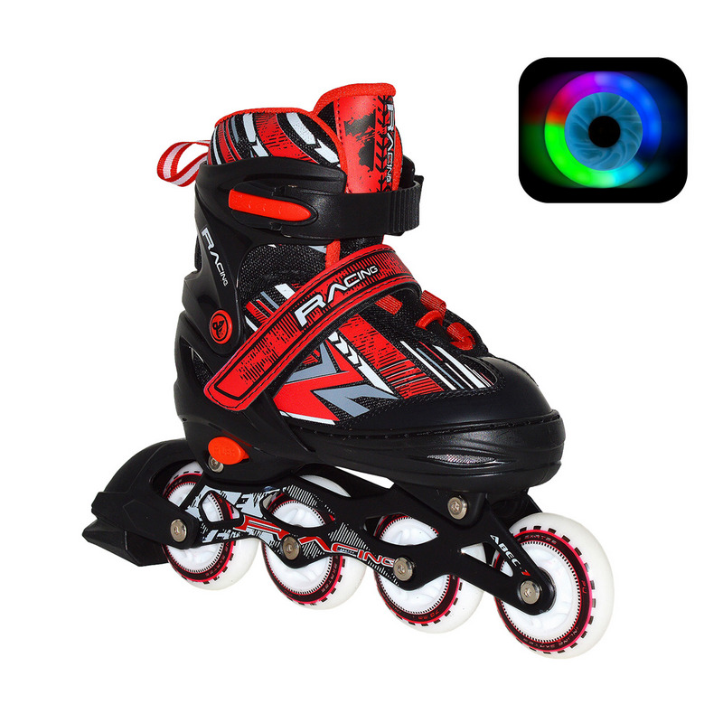 фото Раздвижные роликовые коньки rgx rasing red led подсветка колес