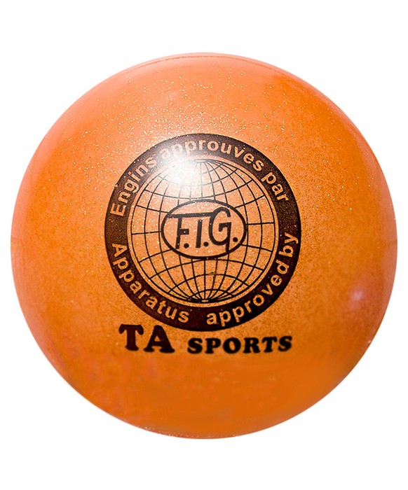 фото Мяч для художественной гимнастики indigo d=15 см (с блестками) оранжевый