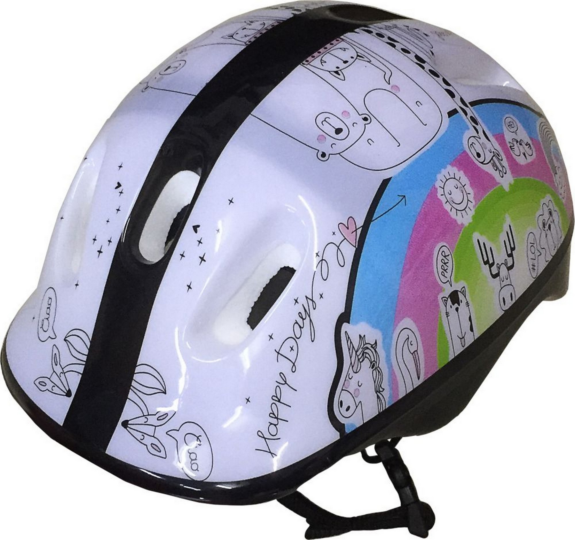 фото Шлем защитный подростковый atemi размер окруж (52-54 см), м (6-12 лет) akh06gm аквапринт зверушки