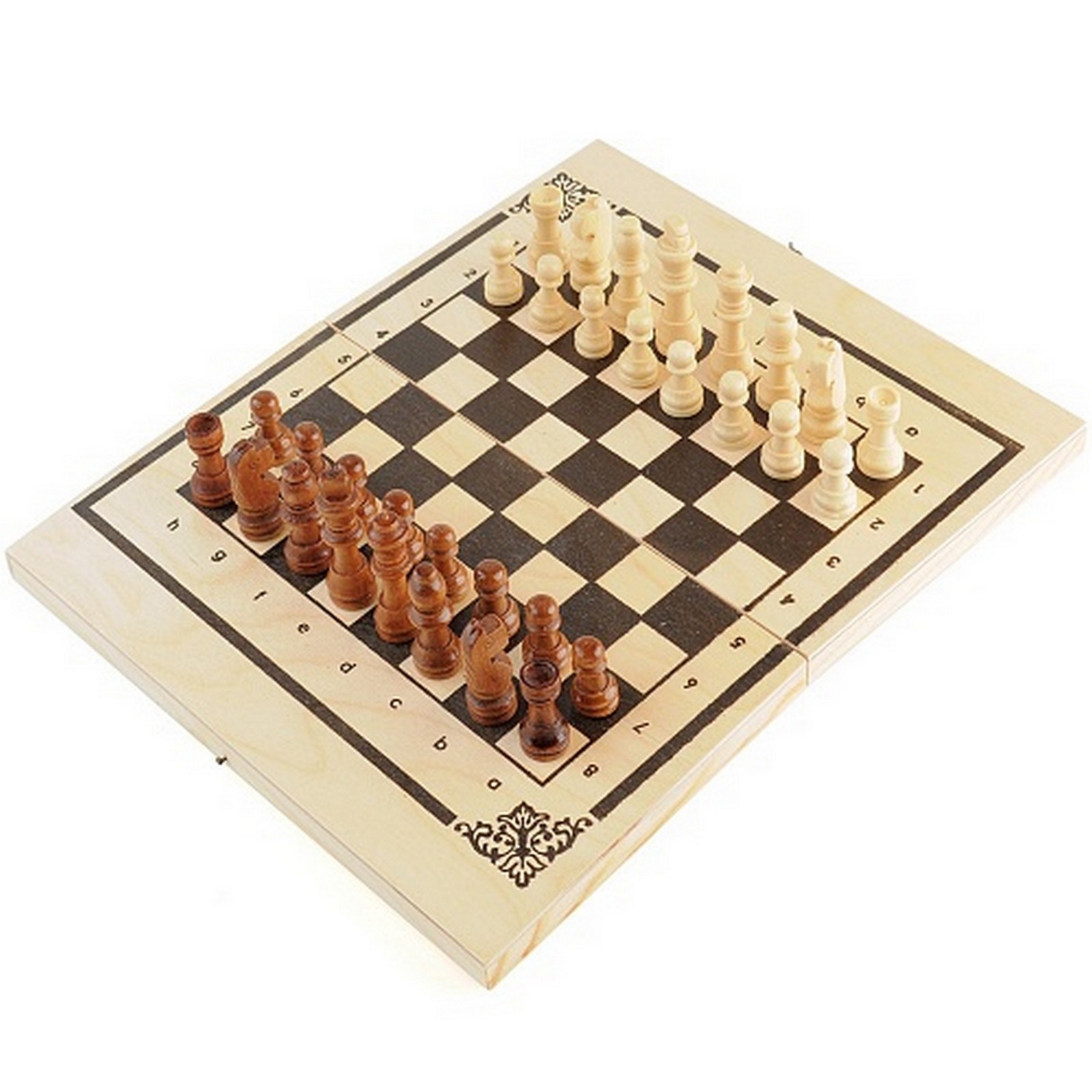 фото Шахматы походные лакированные 25x14,5x3,5 см nobrand