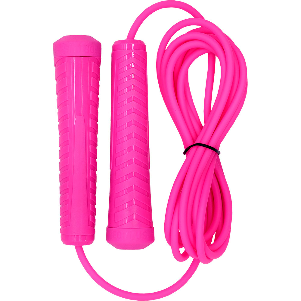фото Скакалка fortius neon шнур 3 м в пакете (розовая)