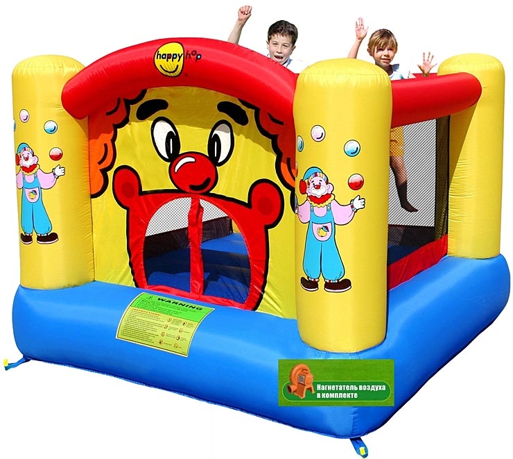 фото Детский надувной батут happy hop веселый клоун 9001